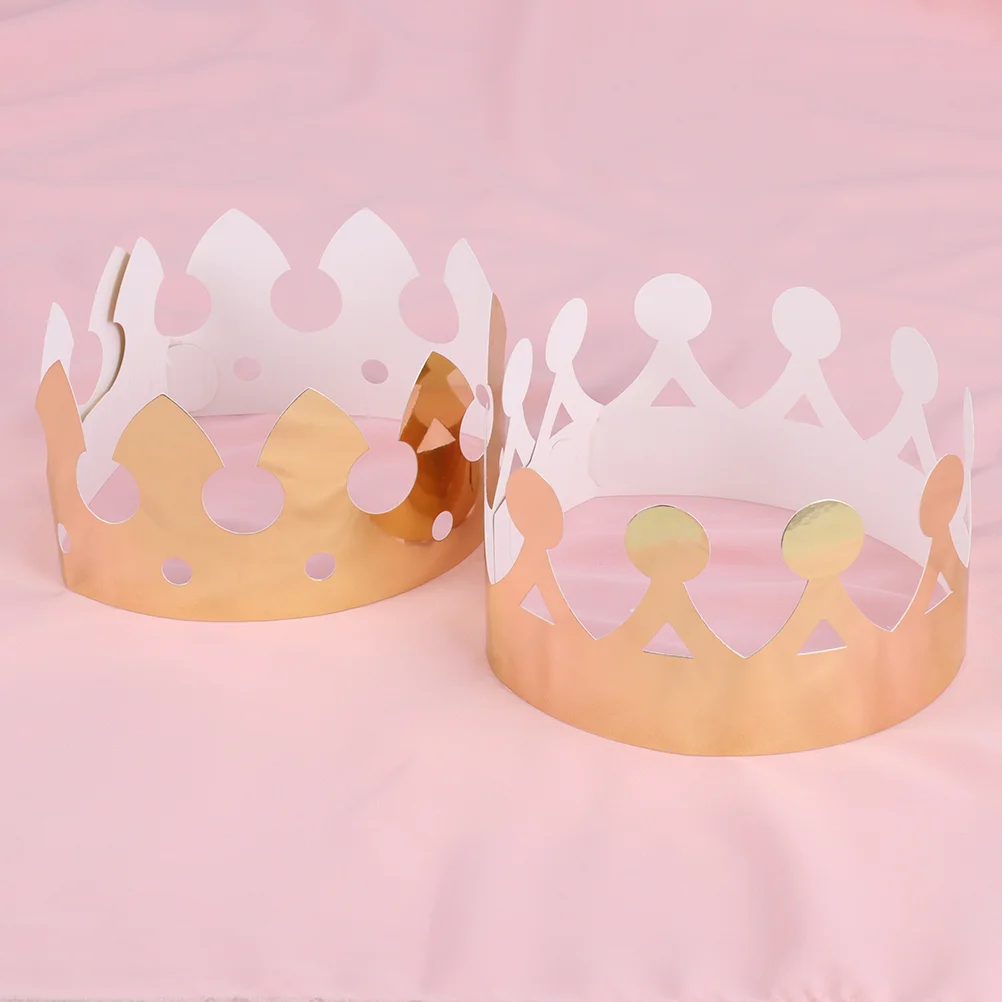 24 Pcs Prom King Birthday Tiara Rhinestone Napkin Ring Crown Hat Party Crowns Paper Cap Child