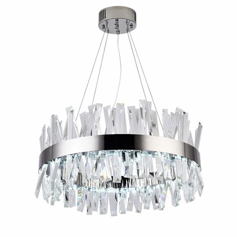 Imagem -06 - Winfordo-lustre de Cristal Led Moderno Lâmpada Pingente Redonda e Retangular Dourado e Cromo Iluminação em Estoque Decoração