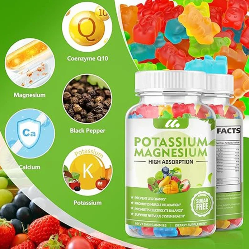 Adult and Children's Potassium Magnesium Supplements Soft Candy - Leg Spasms and Muscle and Immune Health