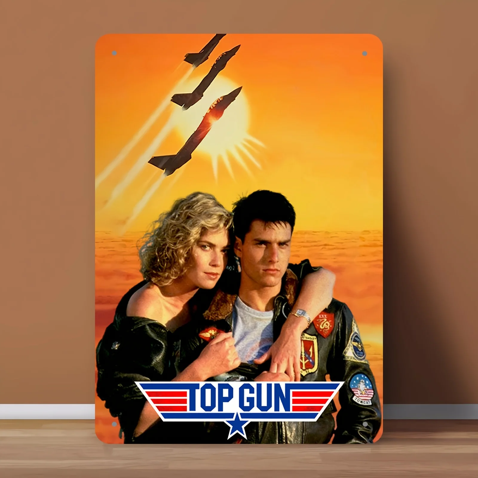 Metal Wall Sign -  Classic Movie Poster Decor with Tom Cruise & McGillis, Perfect for Man Caves, Bars, Garages, Kitchens, Offic