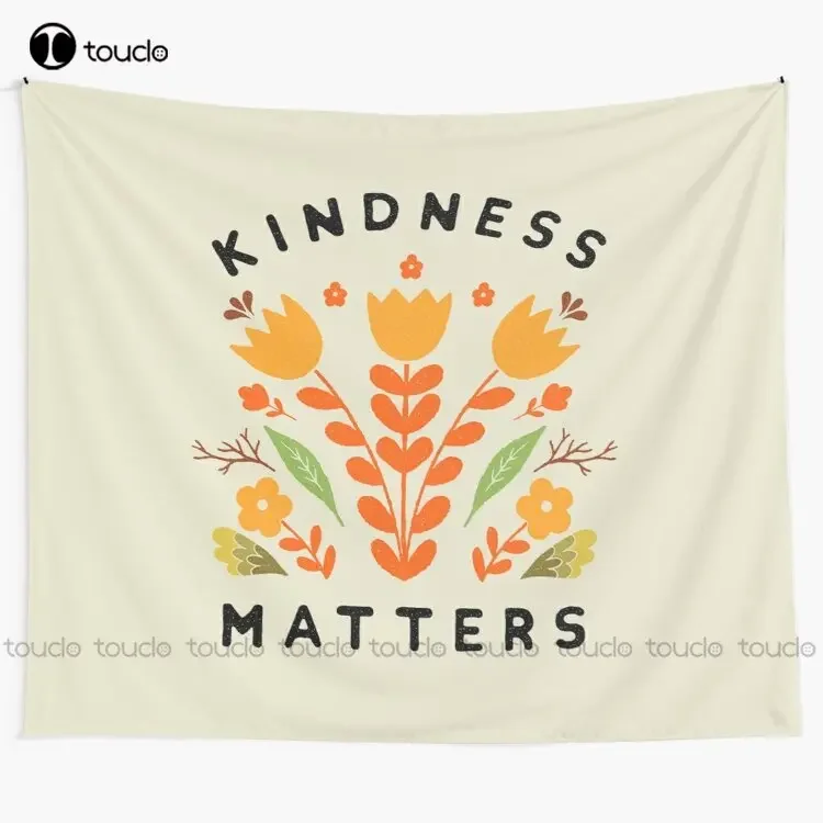 Kindness Matters Floral Kindness Lettering Typography Flowers Tapestry Funny Tapestries Tapestry Custom Decoration Wall Hanging