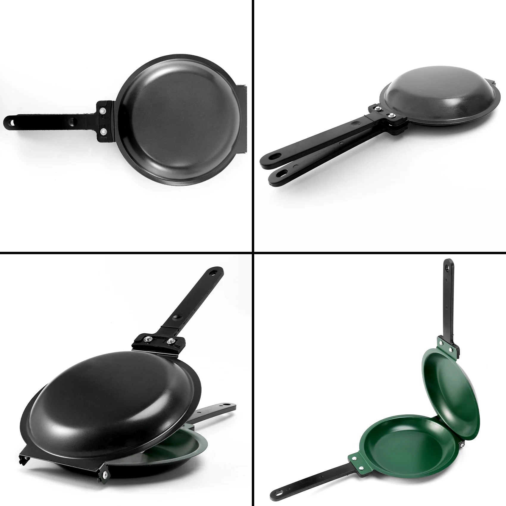 AEA9-Frying Pan,Double Side Frying Pan Non-Stick Flip Folding Frying Pan BBQ Stable And Durable Cooking Tool For Home Kitchen