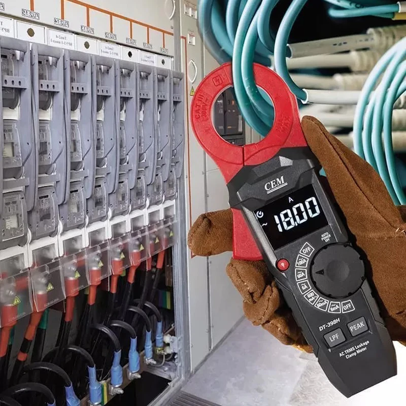CEM DT-398H Clamp Meter  AC Leakage Current 100A Digital Clamp Meter Ammeter AC/DC Voltage Tester Hz Capacitance Ohm Diode Test