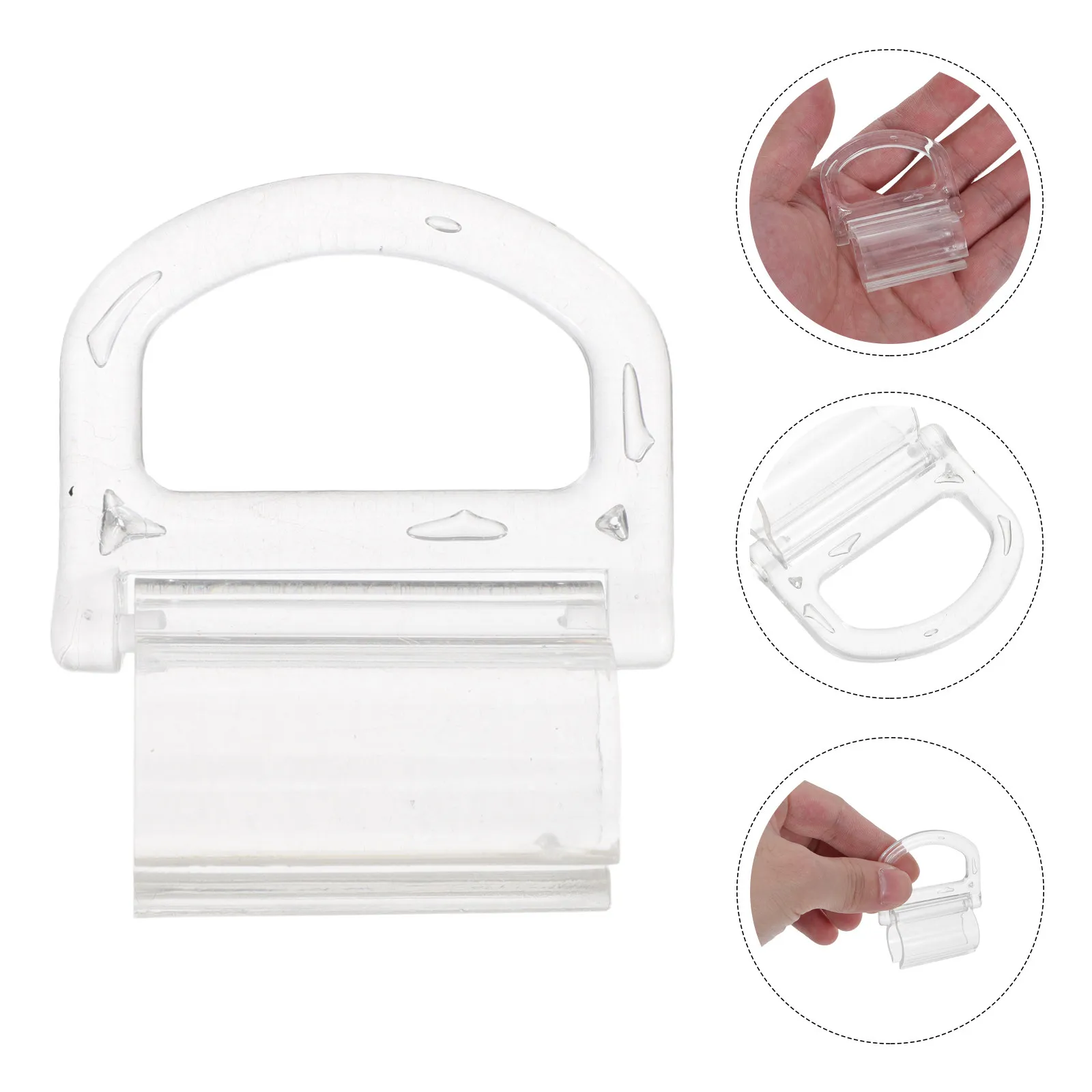 4Pcs Blind Cordless Handles Clear Plastic Bottom Rail Pull Clamp Replacement for Honeycomb Cellular Roller Window Shades