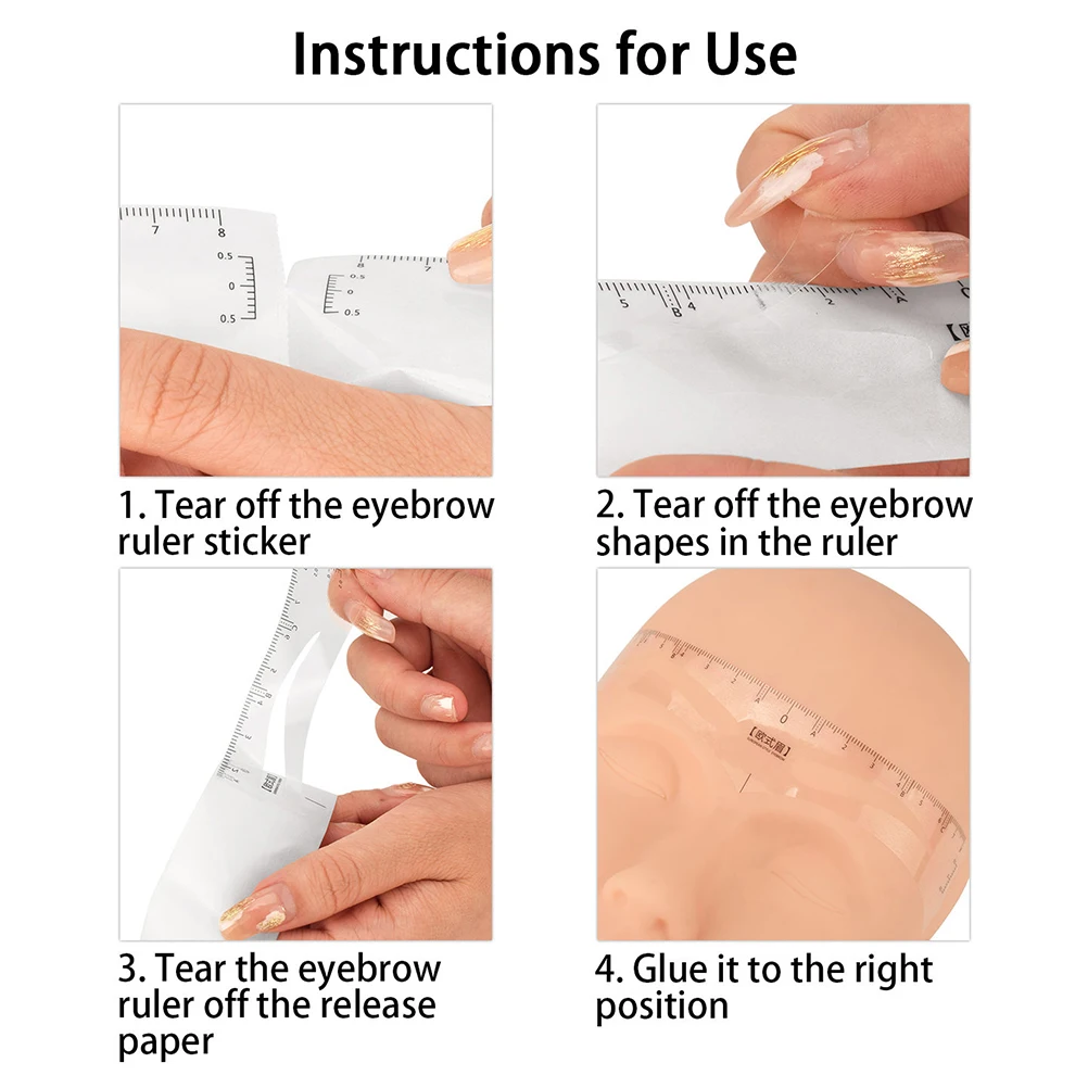 

50 шт., линейка для бровей для женщин, измерительные формирователи, инструмент для картирования бровей, профессиональные трафареты для позиционирования макияжа, прочные брови