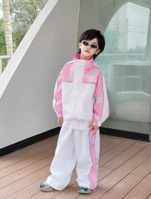 

Детский сценический костюм, спортивный комплект для девочек в стиле дофамин, костюм для уличных танцев в стиле хип-хоп для мальчиков