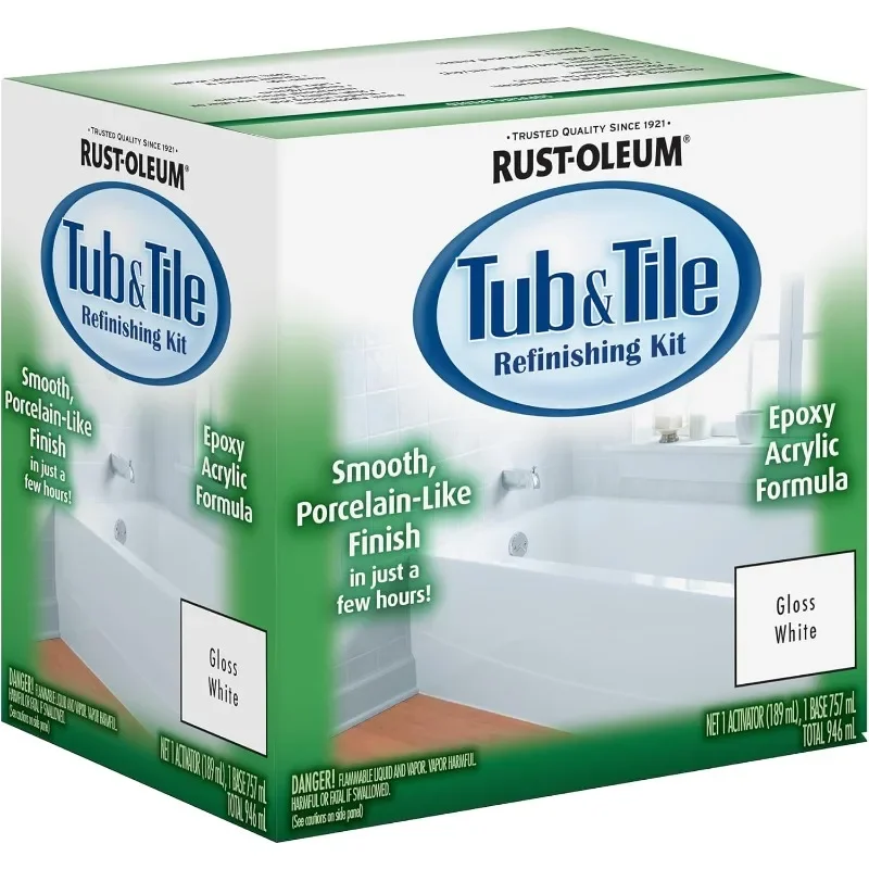 

home.384165 Tub And Tile Refinishing 2-Part Kit, Gloss White,White US(Origin)