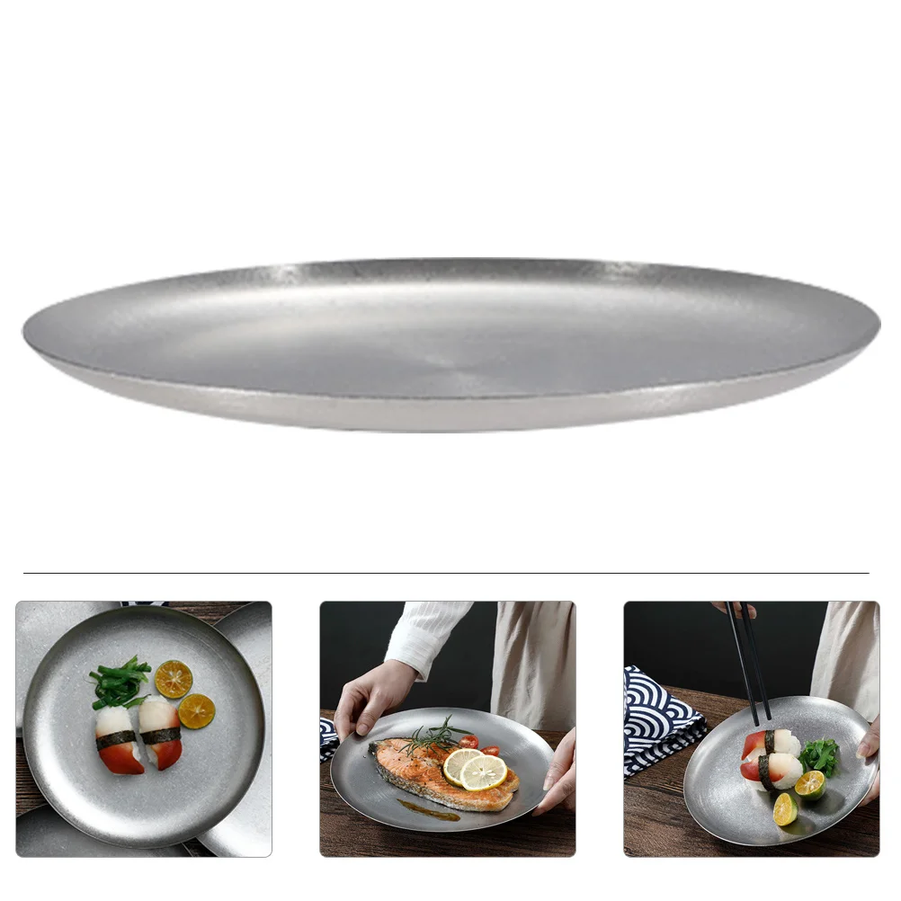 

Sushi Plate Stainless Steel Food Serving Plate For Steak Dessert Snack Fish Home Tableware Multi-Function Tray Kitchen