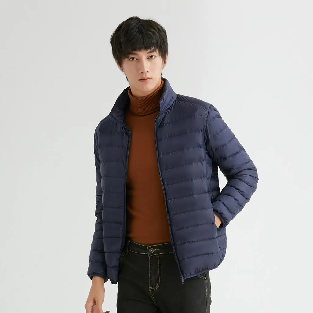 2026 New Light Velvet Cotton Clothes Men's Stand-up Collar 90 White Cotton Liner 2026 New Boys Large Size Winter Coat