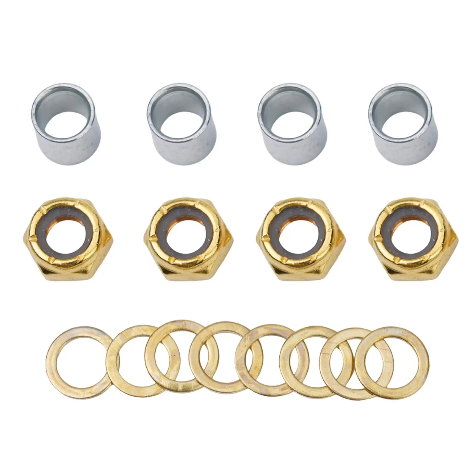 Besi Hitam/Emas Bantalan Skateboard Spacers Washer Nuts Speed Kit Longboard Perbaikan Membangun Kembali Mengurangi Gesekan