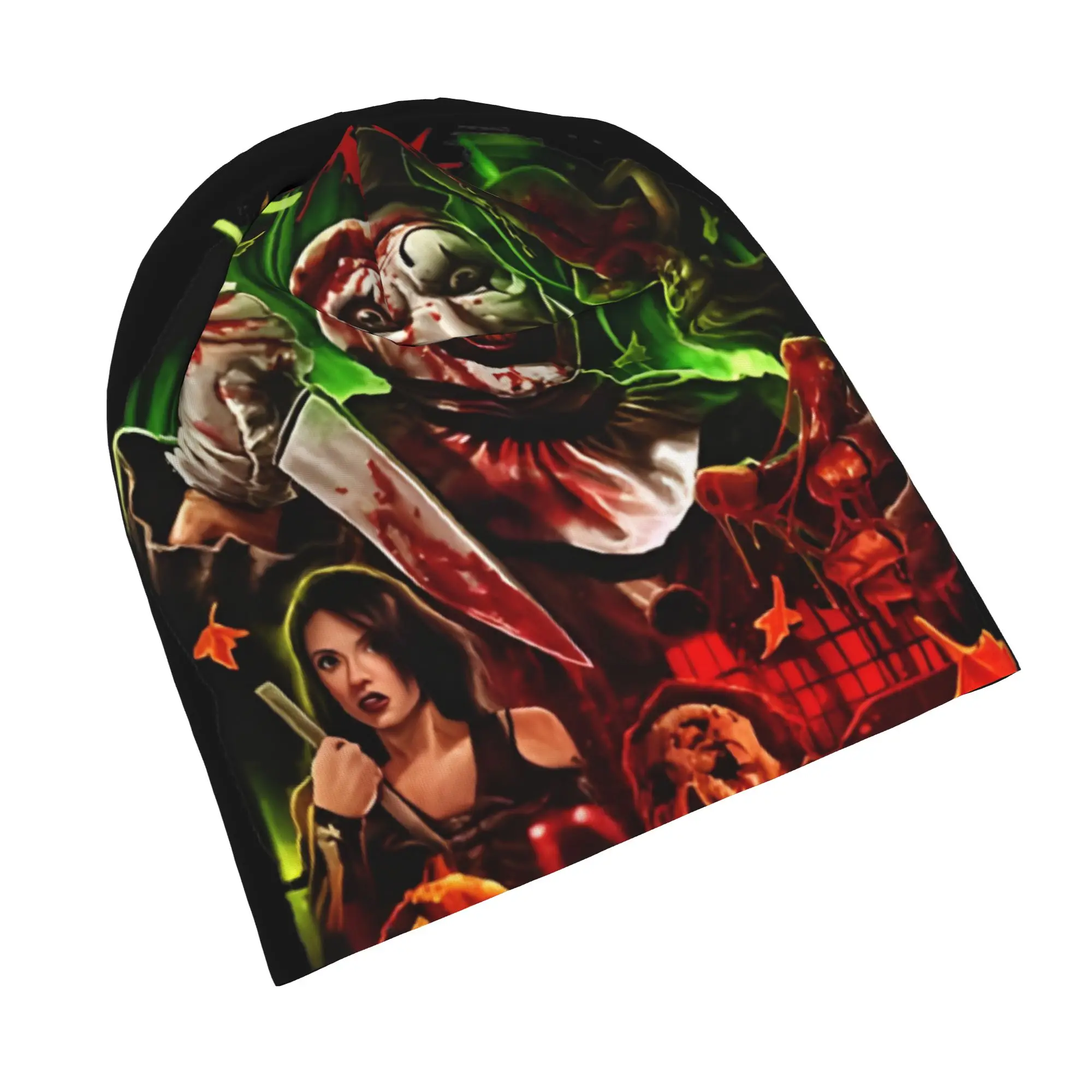 Terrifier  Bonnet Hats Casual Outdoor Horror Movie Halloween Skullies Beanies Hat Unisex Warm Dual-use Cap