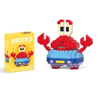 Disney Small Granular Building Model Toy Cartoon Character Stitch, SpongeBob Mini Block Toy Christmas Gift for Children 4