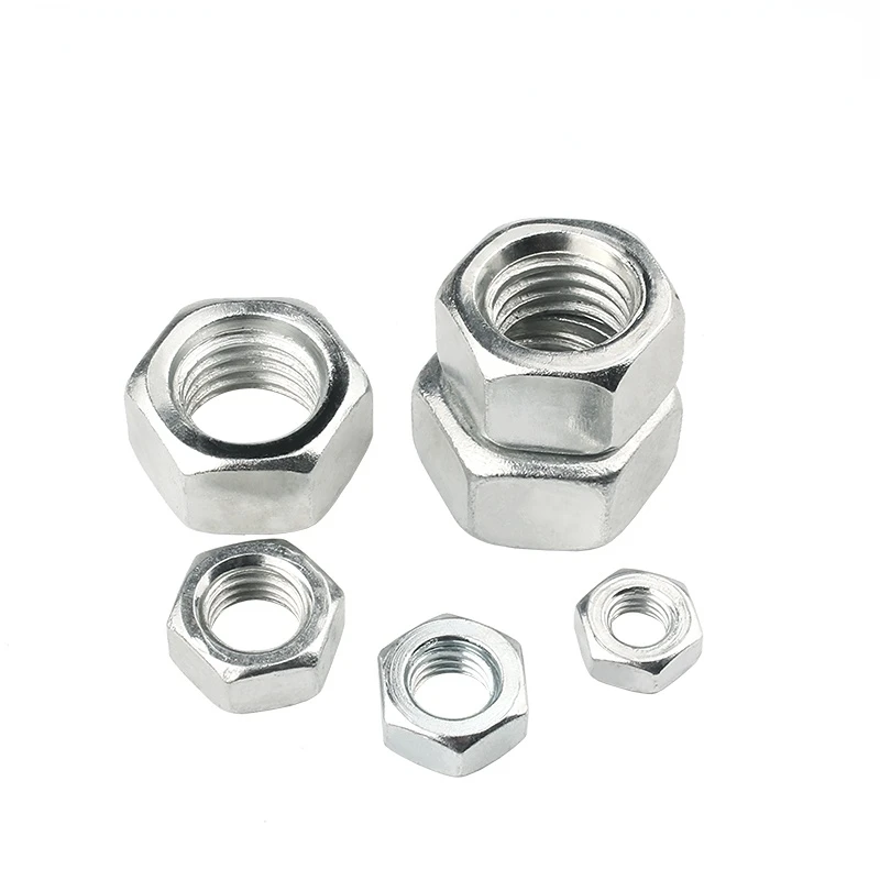 M2 M2.5 M3 M3.5 M4 M5 M6 M8 M10 M12 White Zinc Plated Nut Hex Nut Nut