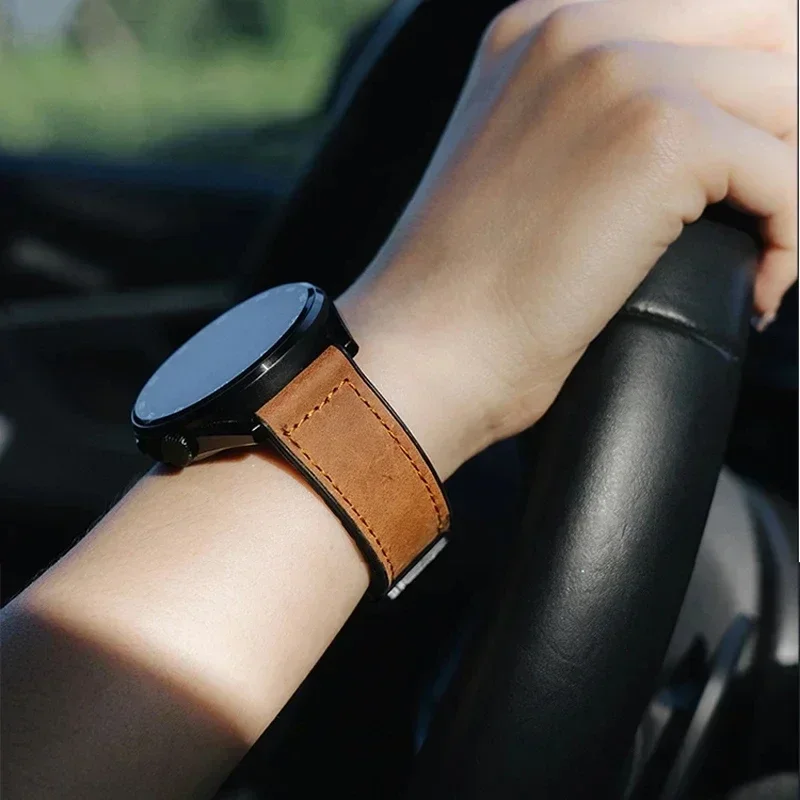 22mm Magnetic Clasp Silicone Leather Band For NORTH EDGE APACHE-46 Smartwatch Strap For APACHE-46 Replacement Bracelet Correa