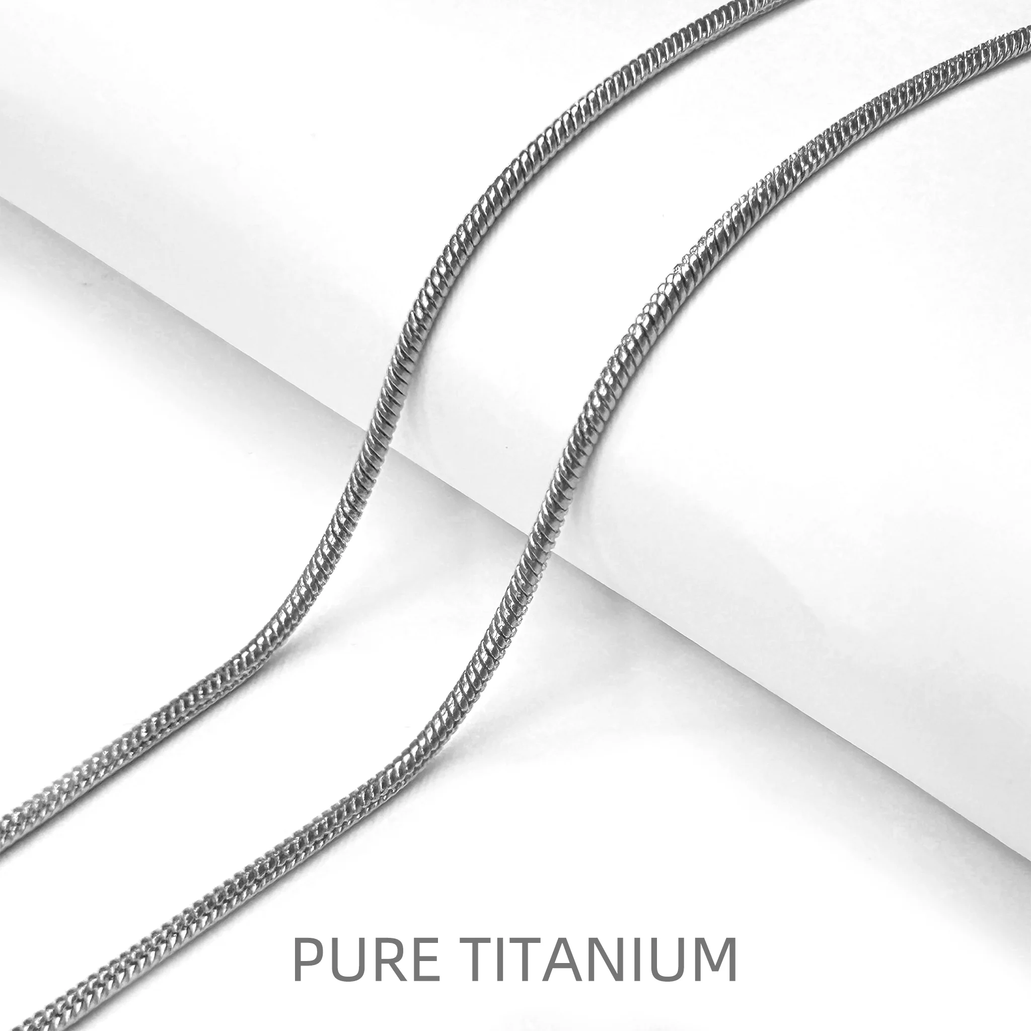 Flexible Pure Titanium Soft Snake Chain Necklace for Men Women Collarbone Length Welded Lightweight Necklaces for Everyday Wear