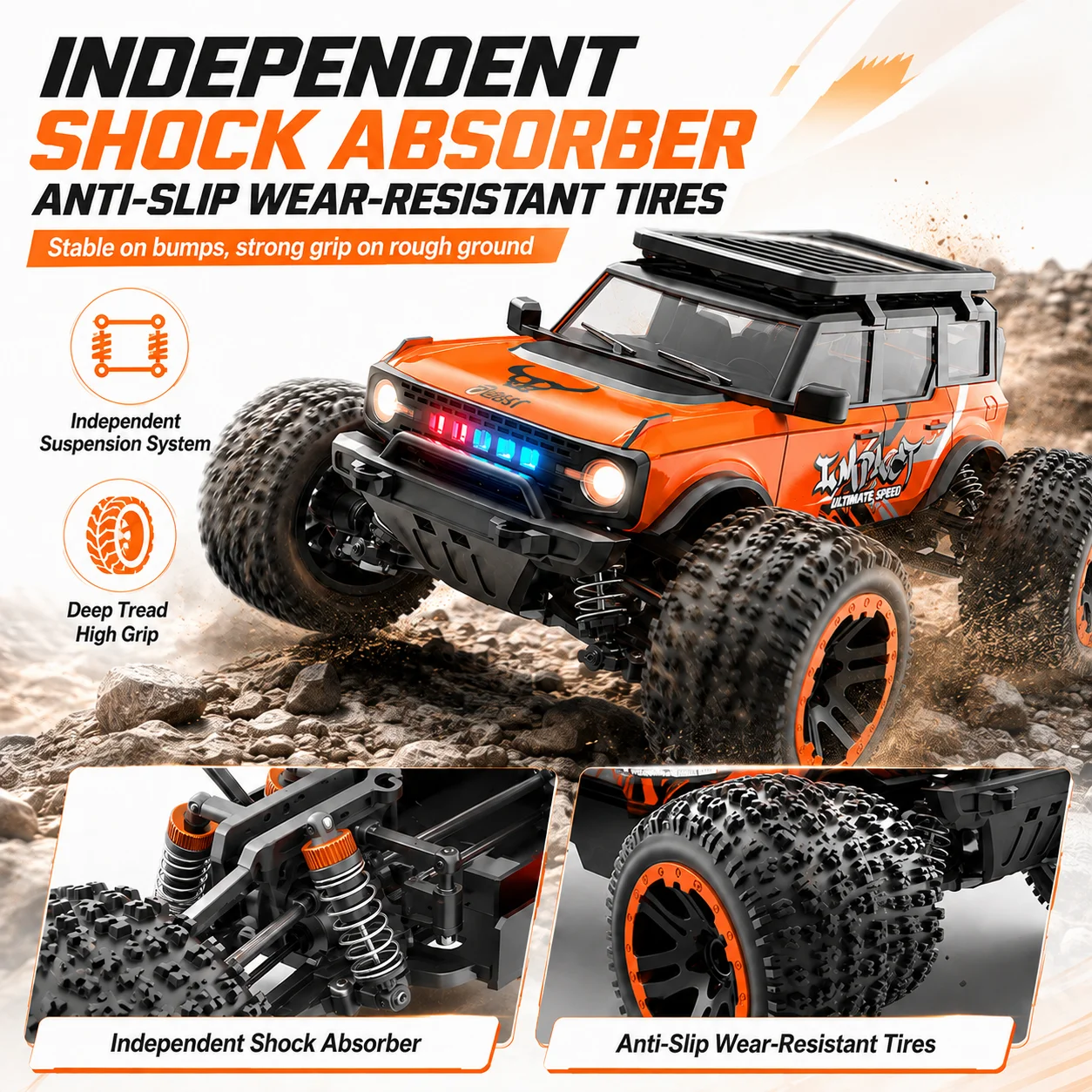 1:20 4WD カーボンブラシRCオフロードトラック 40 - Servo 9G のレビューと価格