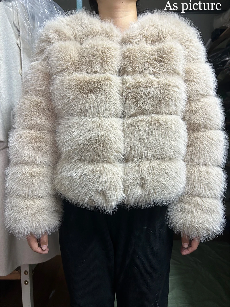 Women's Fashion Faux Fur Coat Super Hot Autumn Winter Women Short Faux Fox Fur Fluffy Jacket High Quality Top Ladies Furry Coats
