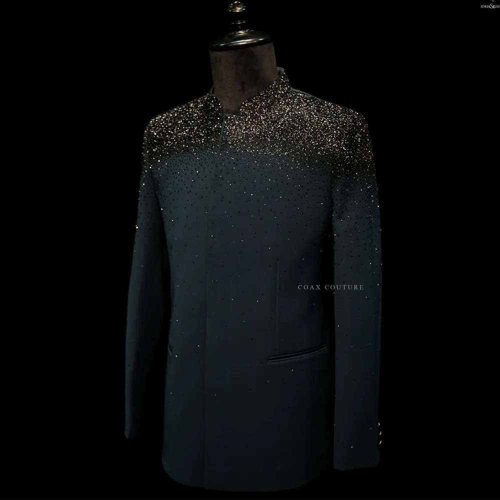 

Formal Men Suits Slim Fit Peak Lapel Groom Wedding Tuxedos 2 Pieces Sets Male Double Breasted Blazers Costume Homme