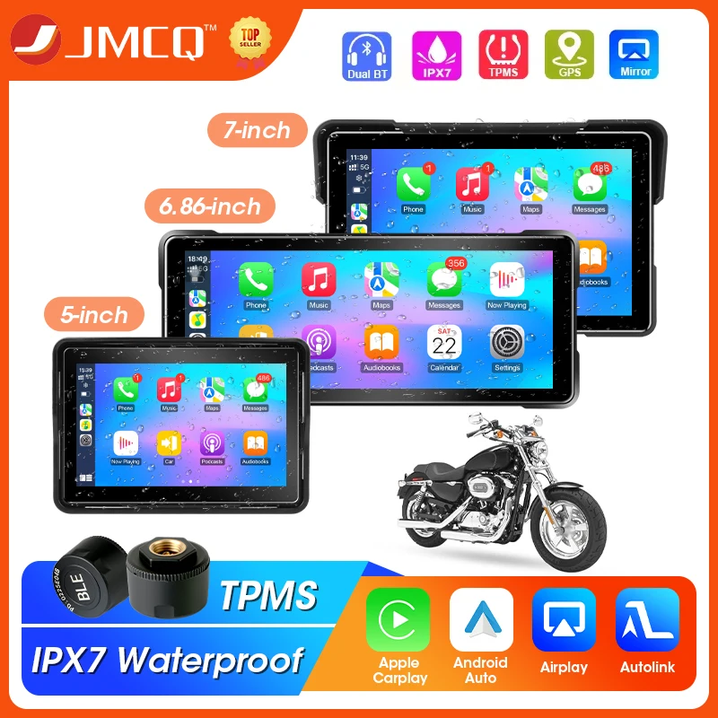 

Портативный мотоциклетный GPS-навигатор, беспроводной CarPlay, цифровая приборная панель, мотоцикл, Android Auto, водонепроницаемый BT Moto Monitor