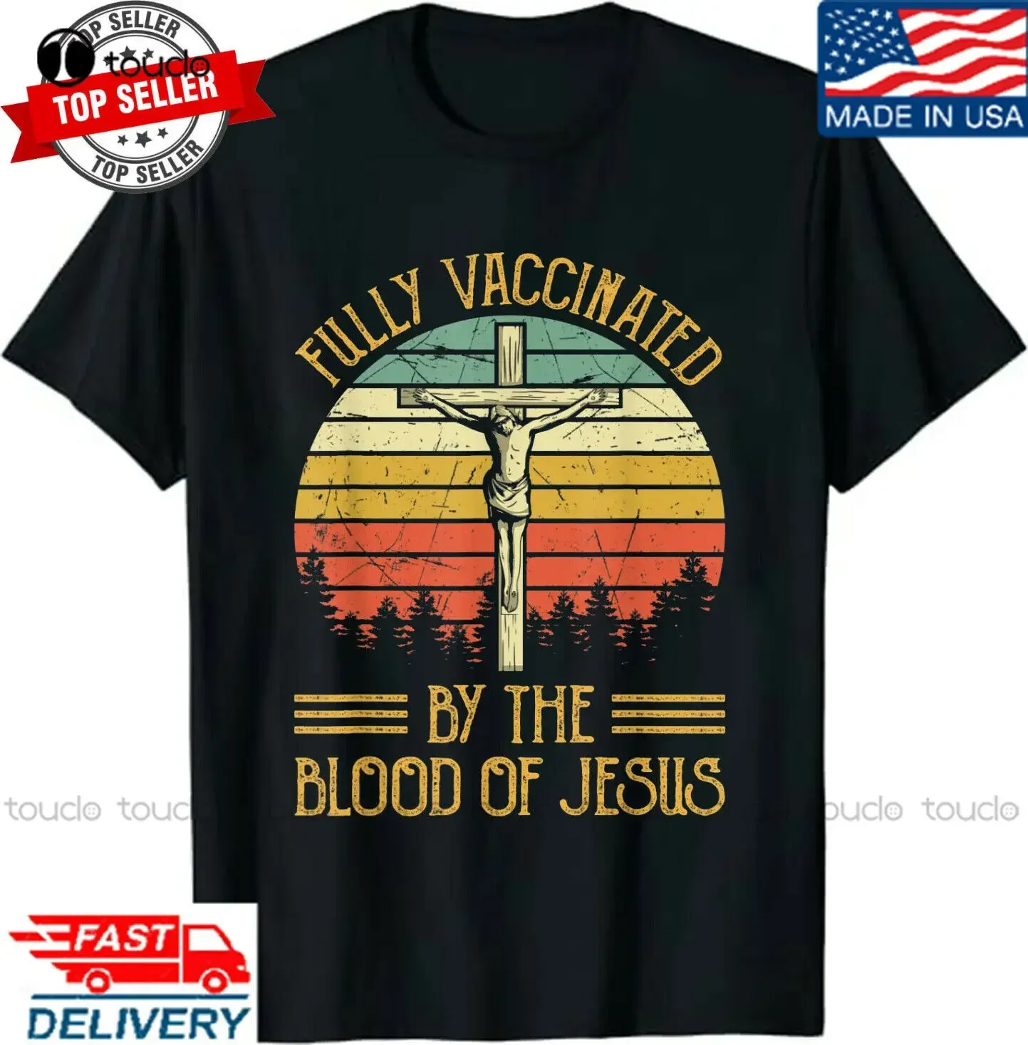 Fully Vaccinated By The Blood Of Jesus Shirt Funny Christian T-Shirt Unisex Crew Neck Shirts For Women Fashion Tshirt Summer