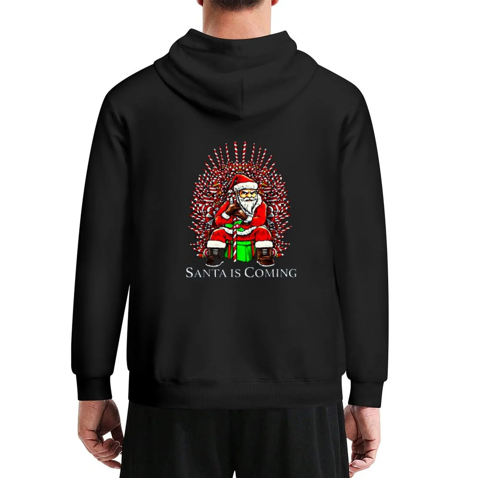 

Christmas Is Coming Santa Candy Cane Throne,Christmas,Santa Candy,Merry Christmas,Mother,Father,Mother Gift, Hoodie