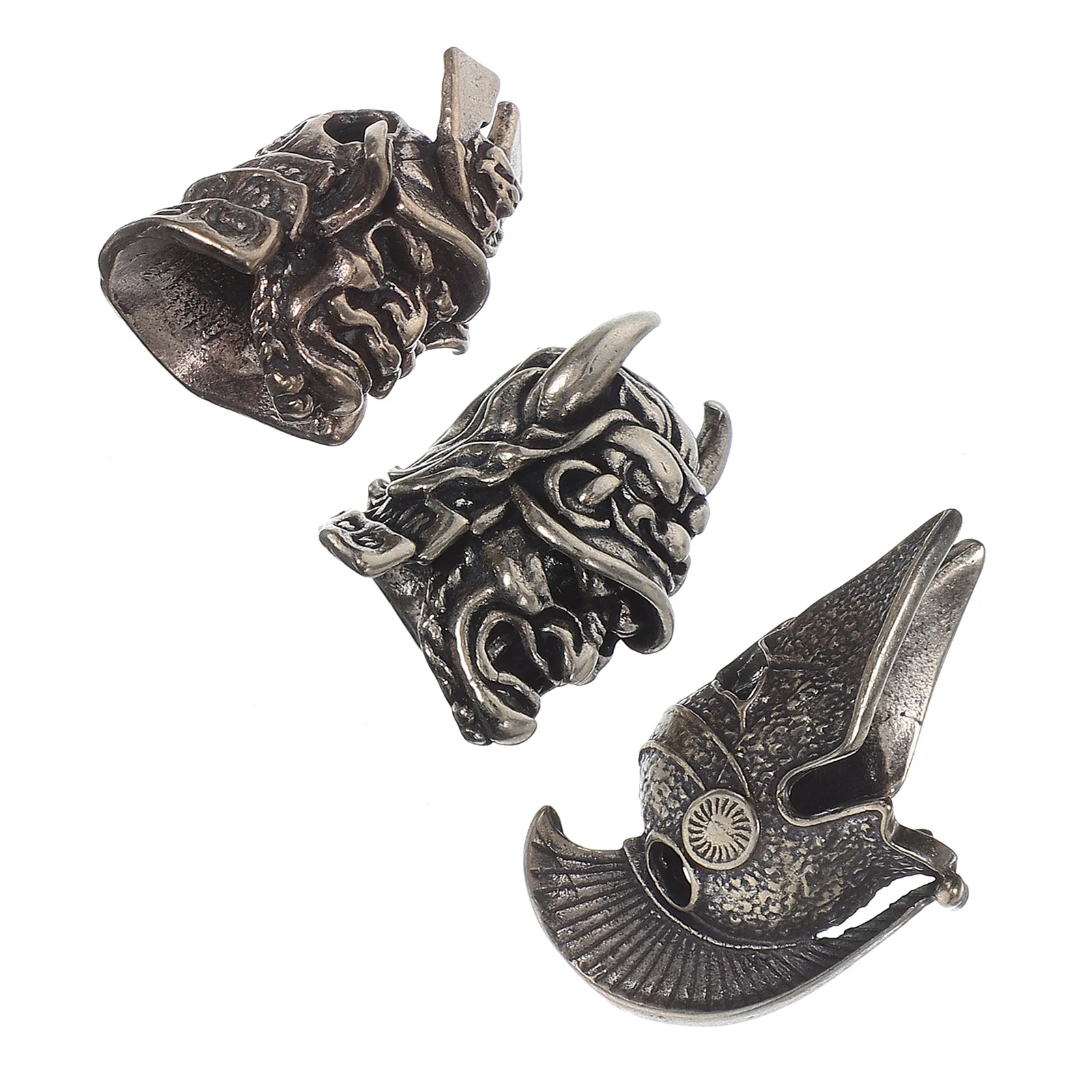 

3 шт. медных подвесок в виде самурая, винтажный японский стиль, подвеска-череп для изготовления ювелирных изделий своими руками, для серег, ожерелий, браслетов, рукоделия