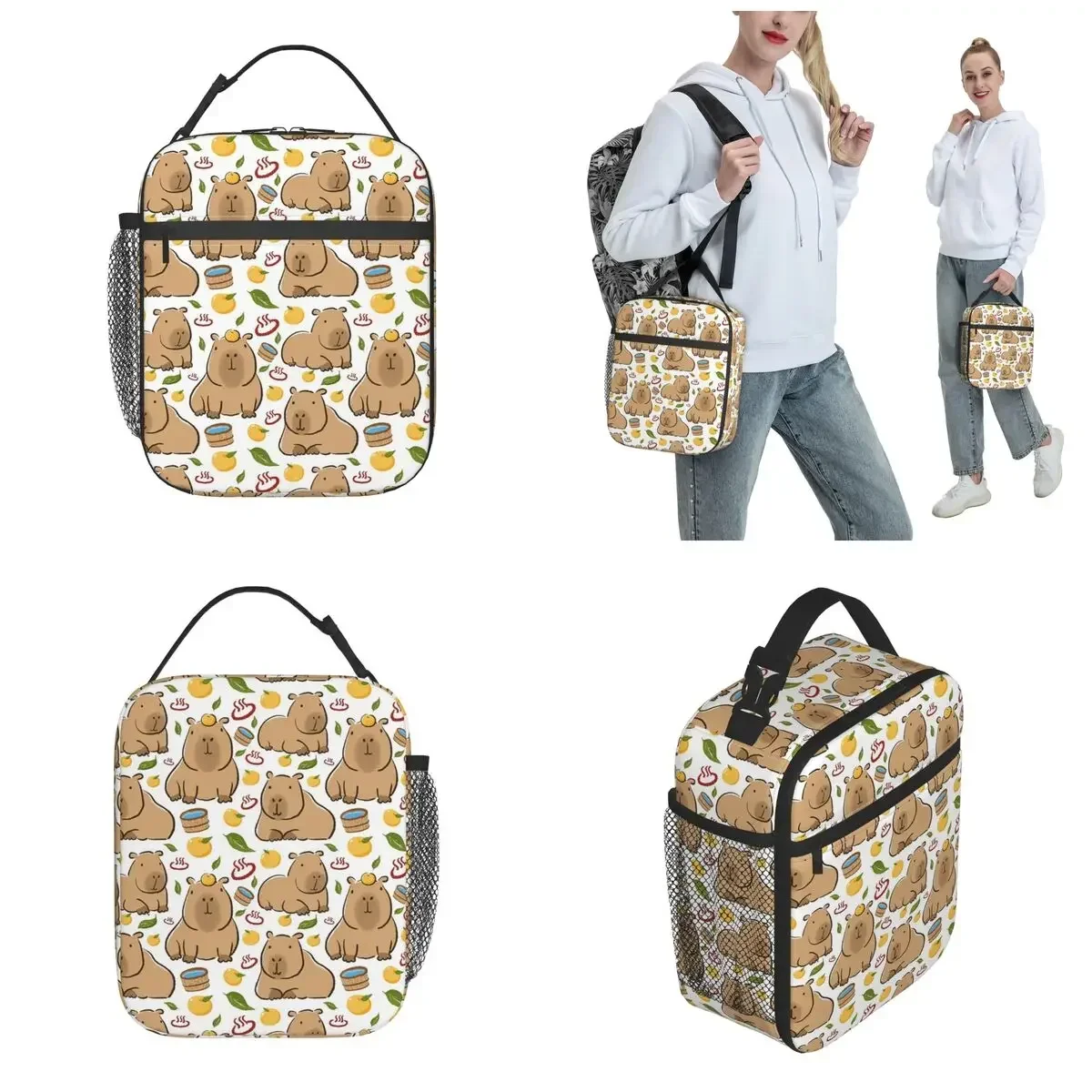 Capybara Yuzu Onzen Bath Thermal Insulated Lunch Bags Work Portable Lunch Container Thermal Cooler Food Box