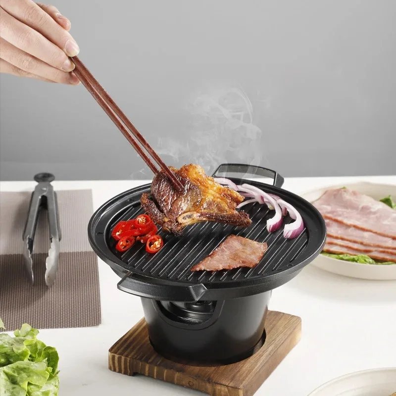 Mini churrasqueira sem fumaça, Fogão a álcool japonês, Placa Home para churrasco ao ar livre, Ferramentas de carne assada