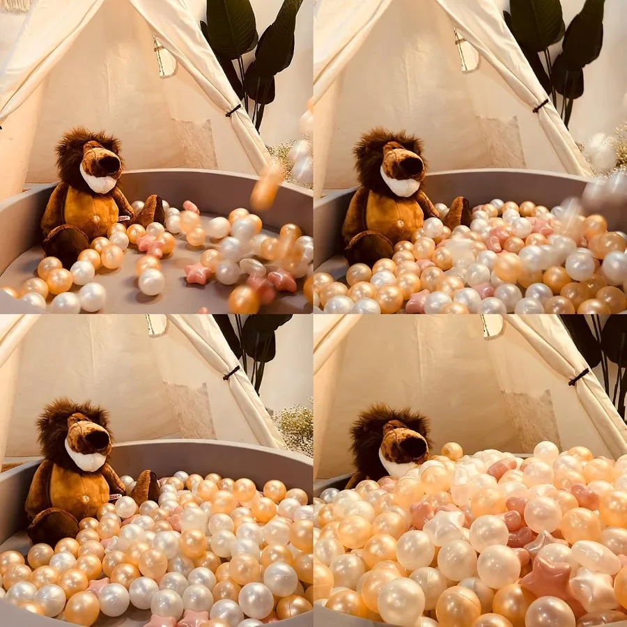 Bola pit bolas 100 peças, formas de estrela para bebês crianças cercadinho bolas de plástico para bebês piscina de bolinhas filhote de cachorro playballs