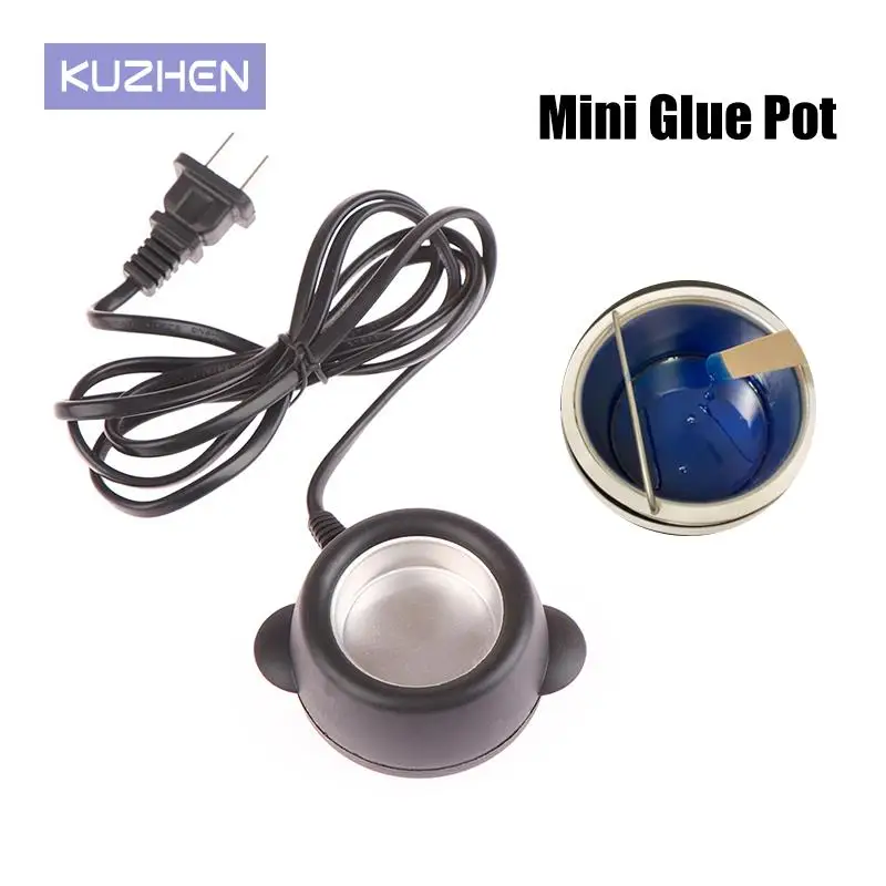 Black Mini Glue Keratin Melt Hot Pot Constant Temperature For Hair Hairpiece Extension Professional Salon Extension Tool