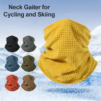 Calentador de cuello tipo gofre para ciclismo, resistente al viento, de forro polar, para invierno, senderismo, unisex, máscara de esquí, bufanda tubular, cubre rostro, para acampar.