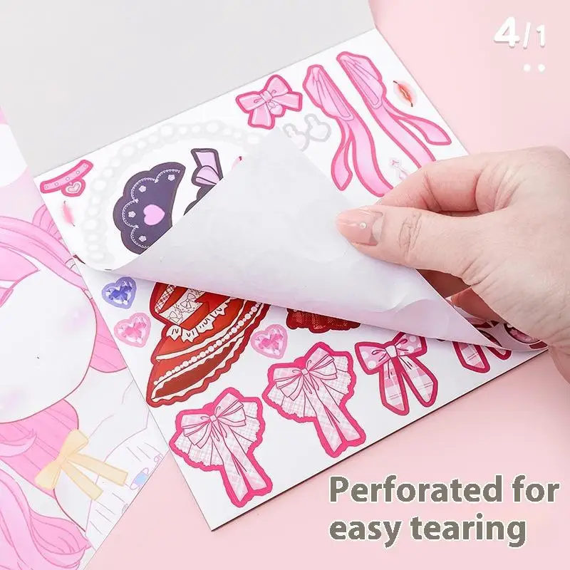 1 Juego de pegatinas de princesa de dibujos animados para niñas, manualidades reutilizables, calcomanías creativas para niños, pegatinas de rompecabezas, juguete