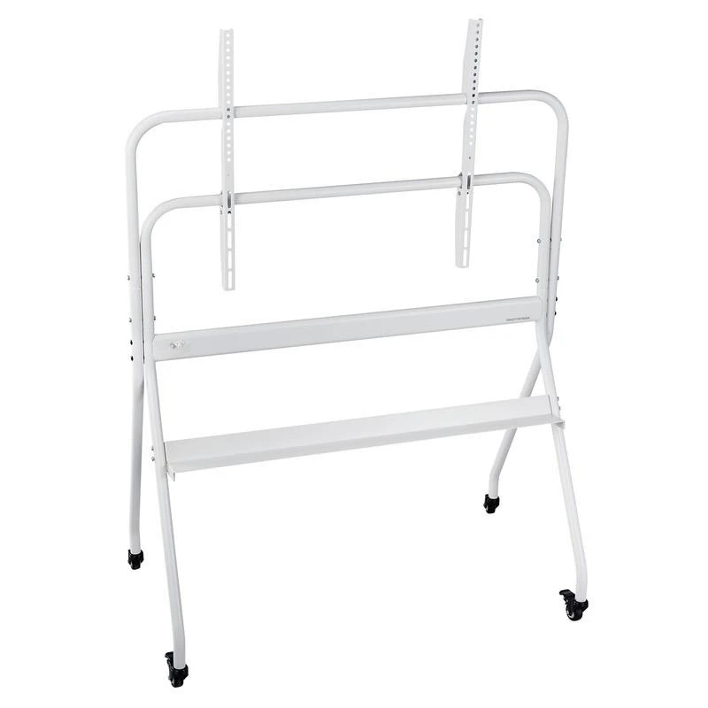 Mobile Television Trolley 35-100 Inch For Living Room Bedroom Office 198lbs Load Capacity Height Adjustable Rolling Castors VESA 800x600mm LED LCD OLED Flat Curved Screen Bracket Mount Heavy Duty Metal Frame Storage Shelf Media Unit