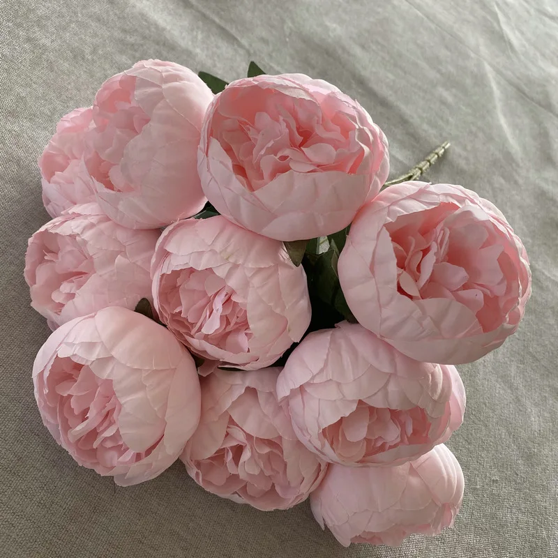 10 Köpfe große Knospe Seide Pfingstrose künstliche Blume Pfingstrose Brautstrauß Outdoor Hochzeit Dekor Home gefälschte Blume Valentinstag Geschenk – Detail 11