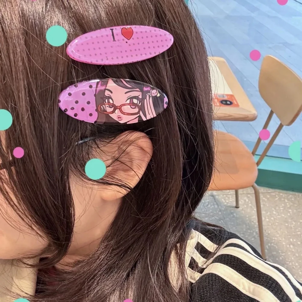 INS Anime Women Cosplay Hairpin Y2K Cartoon Character Acrylic Hair Clip Headwear Jewelry Carnival Hair Accessories
