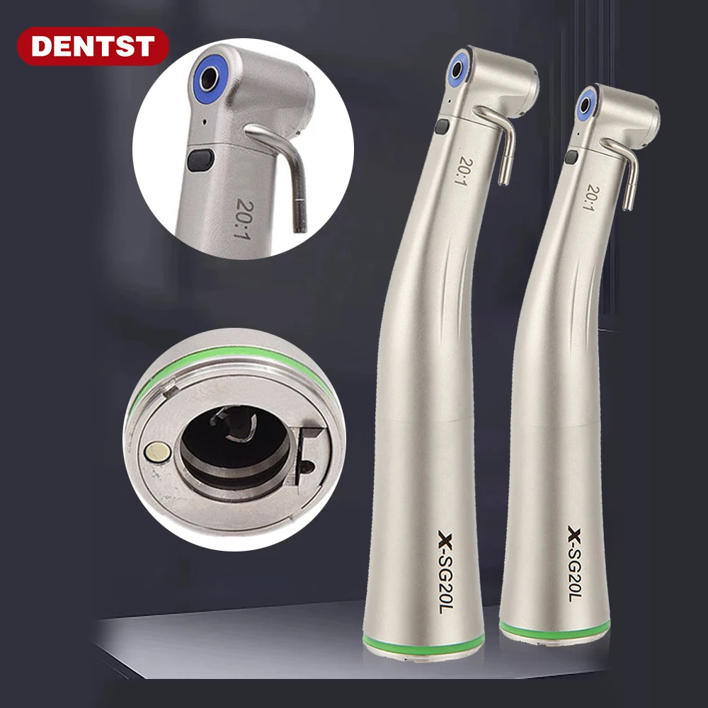 Dentistry 20:1 Contra Angle Surgical Dental Implant Handpiece Against Low Speed Handpiece Surgery Option Fiber Green Ring