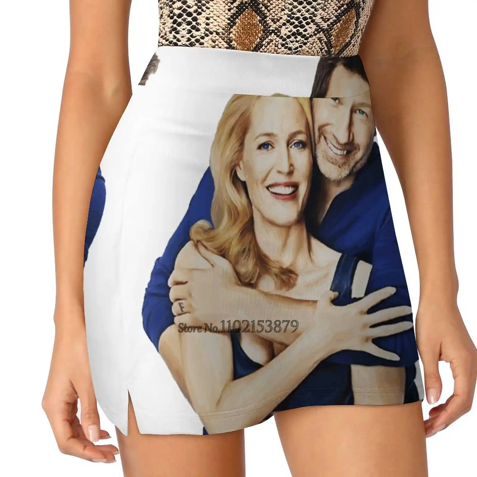 

Gillian And David Painting Summer Women's shorts Skirt 2 In 1 Fitness Yoga Skirt Tennis Skirts Gillian Anderson David Duchovny