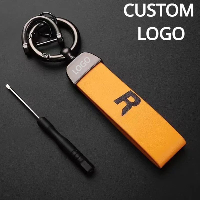 

Customized LOGO Microfiber Leather Keychain Blank Vintage Car Key Chain Ring Laser Engrave Personaliz Keyring for Men and Women