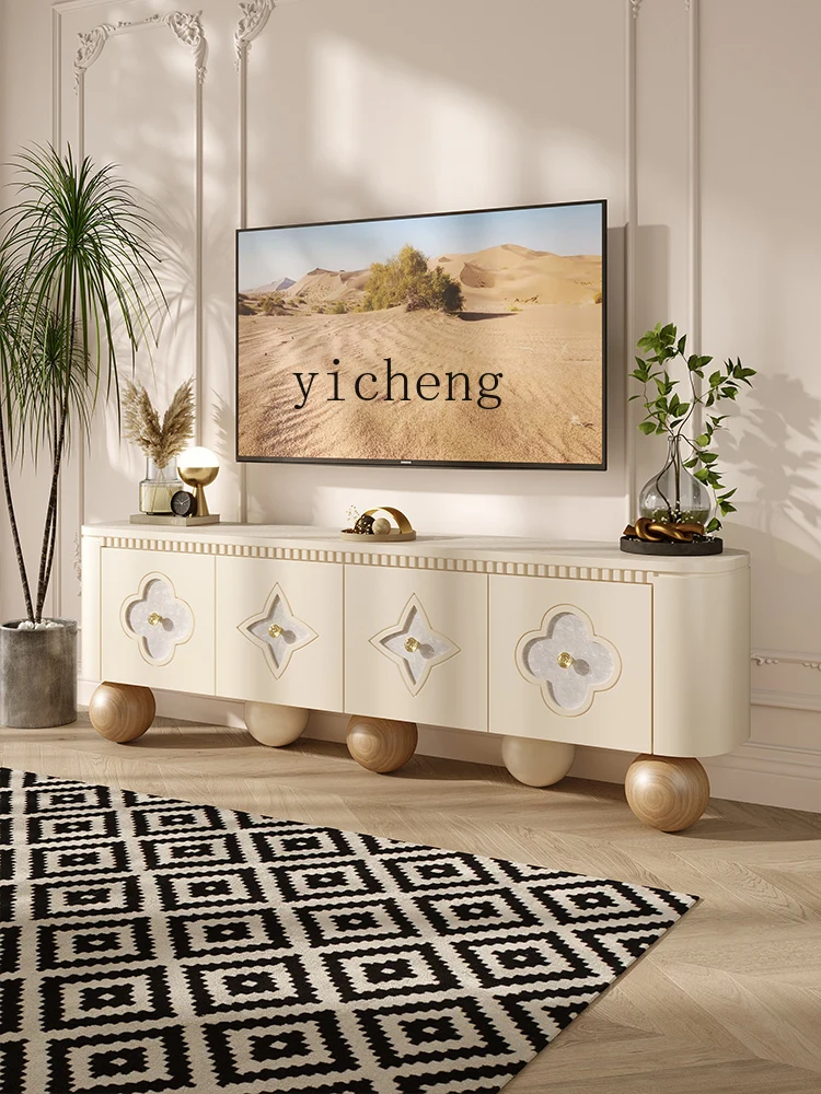 Yy Nordic Antique TV Cabinet Living Room Villa Affordable Luxury Style Floor Cabinet Audiovisual Cabinet