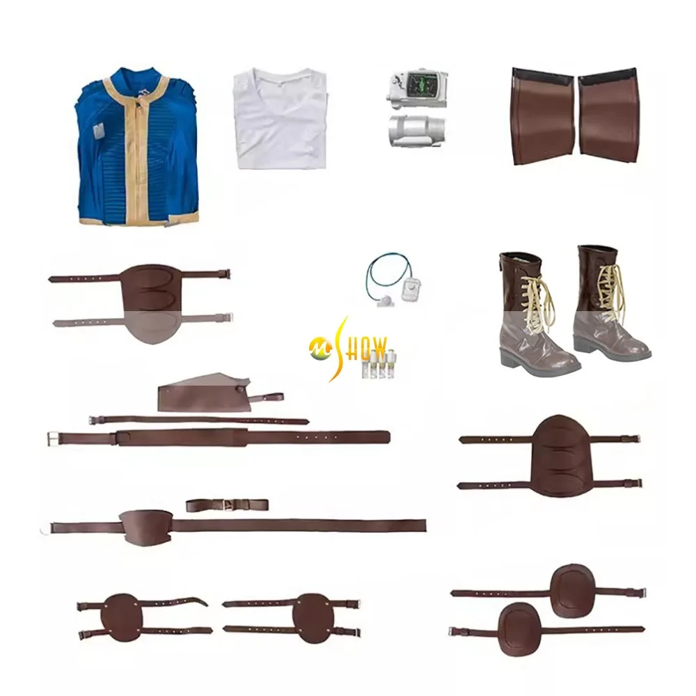 Lucy Costume Vault Dweller Lucy Cosplay Jumpsuit Belt Outfits Lucy MacLean Accessories for Women Halloween