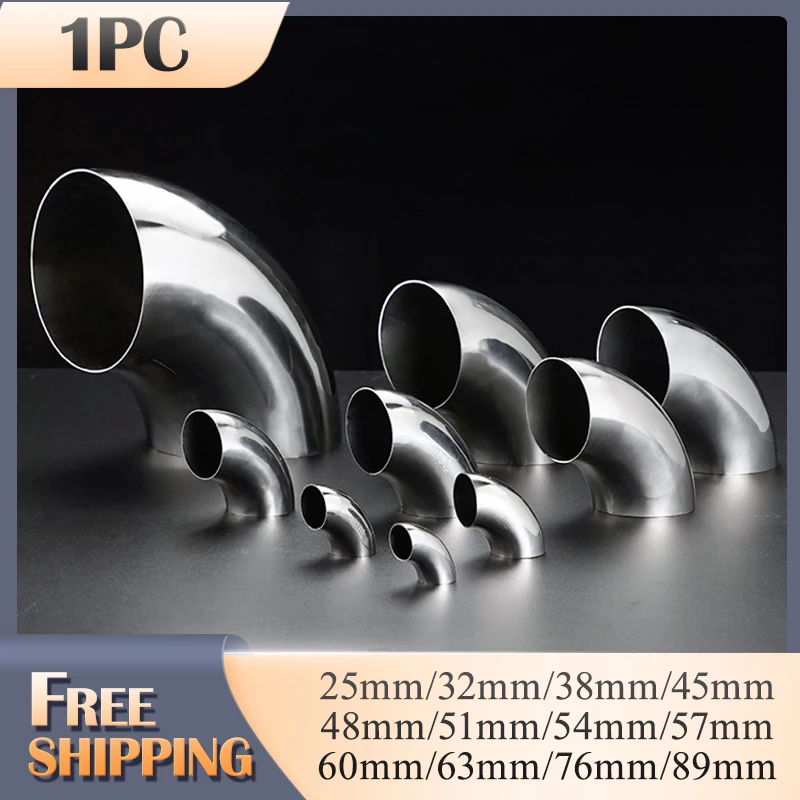 1Pc 304 Stainless Steel 90 Degree Angle Rectangular Welded Elbow Sanitary Fittings Exhaust Pipe Modified DIY Brewing Equipment