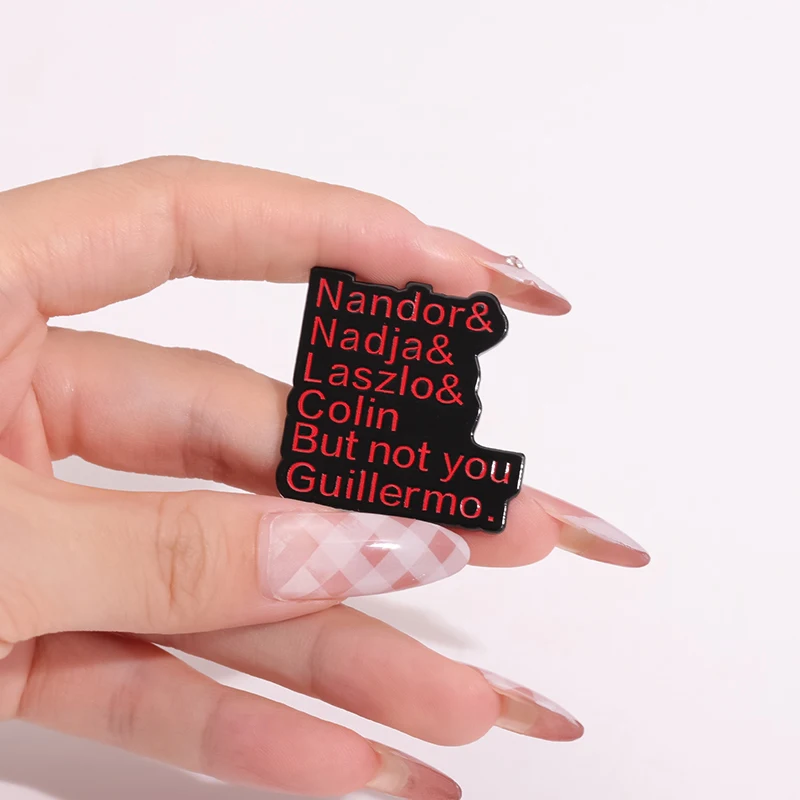 Nandor Nadja Lazlo Colin ولكن ليس أنت Guillermo المينا دبوس المسلسلات التلفزيونية الأمريكية خطوط ما نفعله في الظل بروش معدني مجوهرات