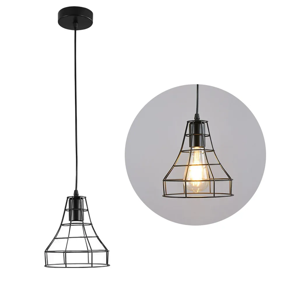 

Industrial Single Head Iron Pendant Light Vintage Style Hanging Ceiling Lamp Metal Flower Cage Chandelier for Restaurant Home