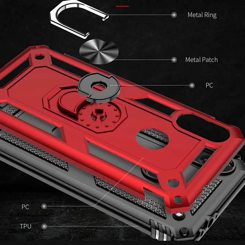 Luxury Armor Stand Case For Xiaomi Redmi Note 7 8 Pro 7 7A 8 8A Car Holder Ring Cover For Xiaomi MI 9 SE 9T A2 A3 Lite Case