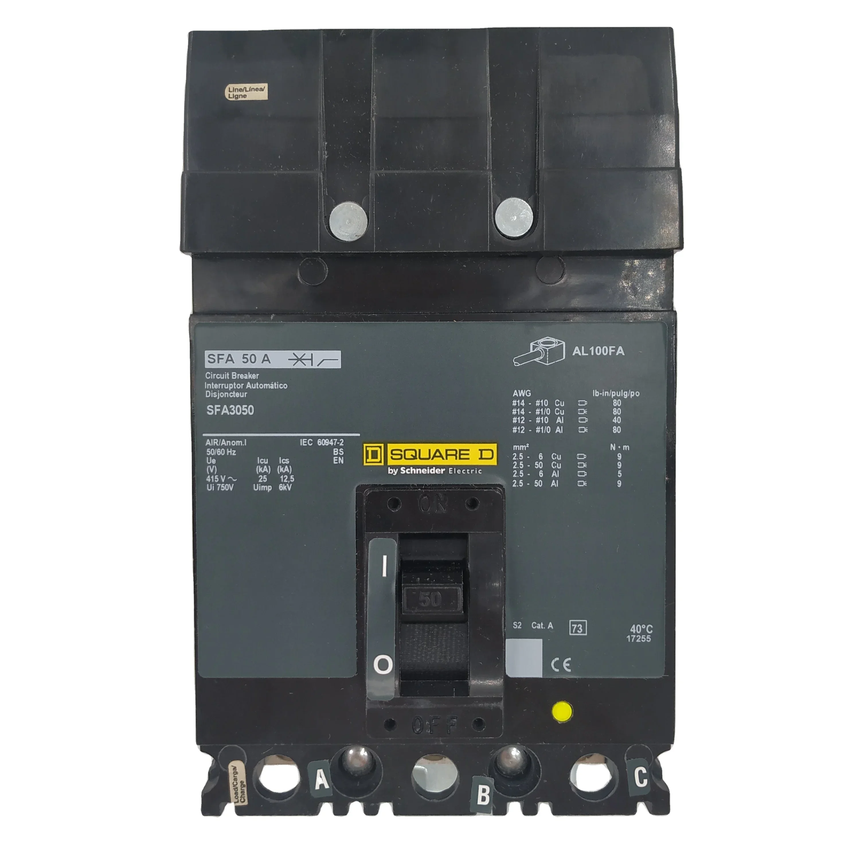 Square D USA  I-Line Breaker 3pole SFA3050 SFA1032 SFA3400 Molded Case Circuit Breakers made in Mexico