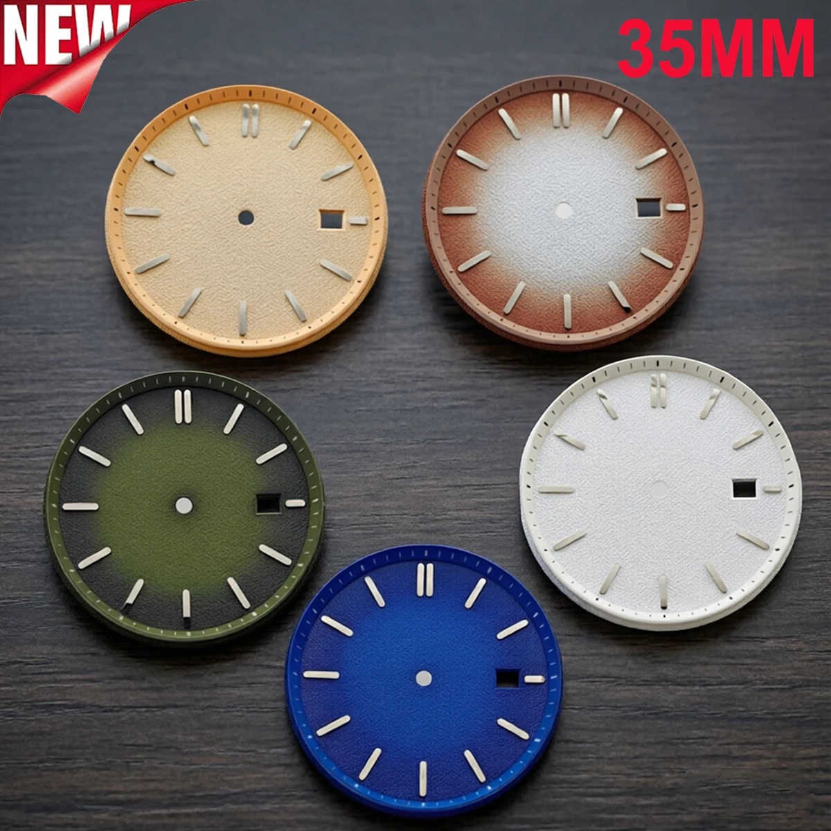 35MM frosted Diameter Date Watch Dial Suitable for NH35/NH36 Movement Accessories No logo Matte Radial Texture Gradient Parts