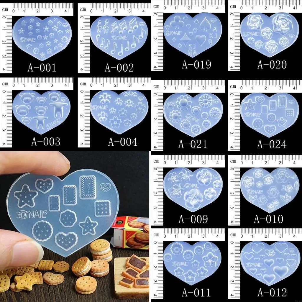 

X4ya 28pcs Flowers Силиконовые плесени ногти ногти