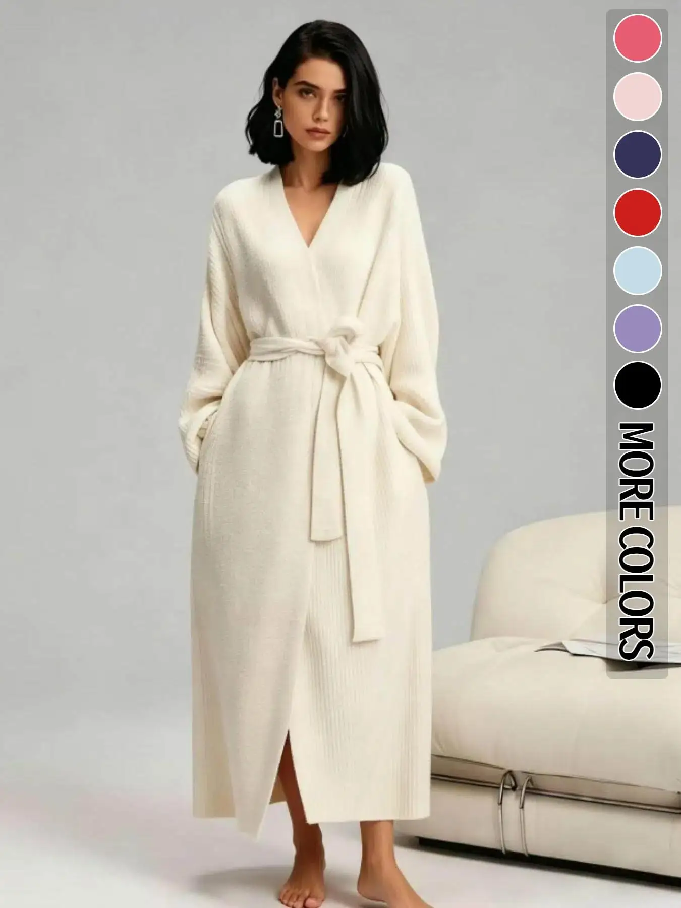 【COZY Soft Plush Feel】Women's Double-Sided Fleece Robe｜Thickened Long Plush Loungewear｜Warm Flannel Pajamas for Fall & Winter｜So