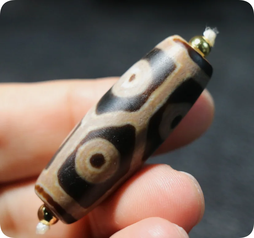 Energy Tibetan Old Agate 6 Eyed Turtle Shell Longevity Symbol Totem dZi Bead