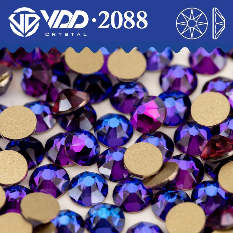 VDD SS16-SS30 High Quality AAAAA 2088 Rhinestones Crystal Flatback 8 Big 8 Small 16cut Stones For DIY Crafts Nail Art Decoration